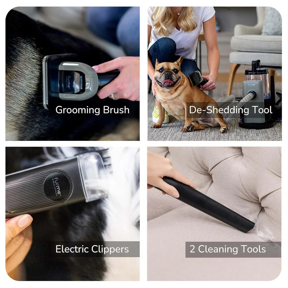Professional Pet Grooming Vacuum Kit - Cat & Dog Grooming Kit for Easy Pet Care at Home, Quiet & Safe Dog Hair Remover Machine w