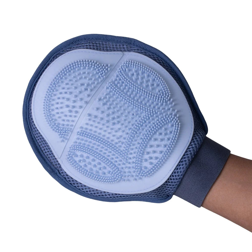 Dual Function Dog Grooming Glove Detangle Massage Slicker Brush Pet Grooming Tool One Size Fits All Wet Dry Use