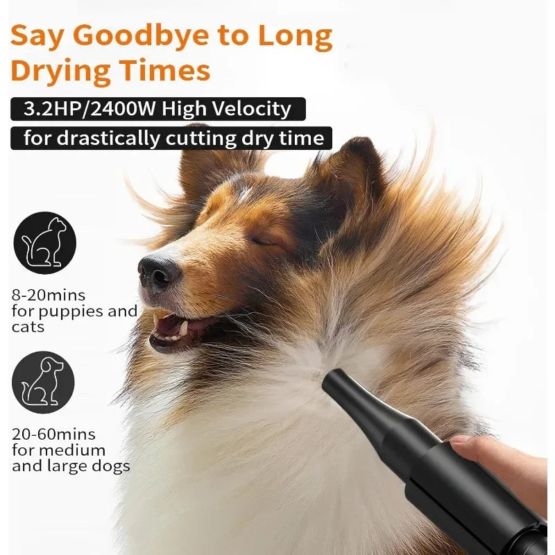 Tool Dog Dryer for Pet Grooming, High Velocity Air Forced Blow Dryer for Large Dogs,Noise Reduction Dryer Adjustable Speed Temp
