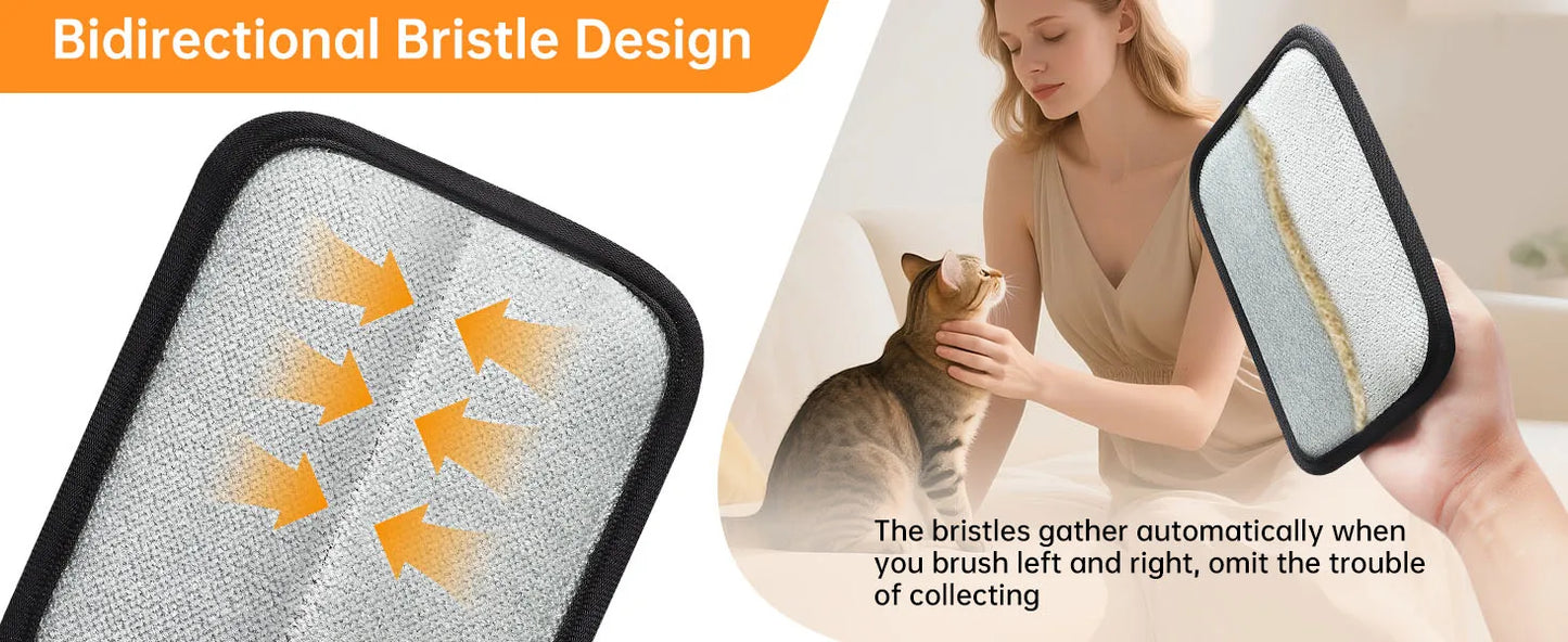 2 Pcs Static Pet Hair Removal Gloves, Reusable Electrostatic Pet Cat Dog Hair Remover Grooming Gloves Brush Tool for Couch, Furn
