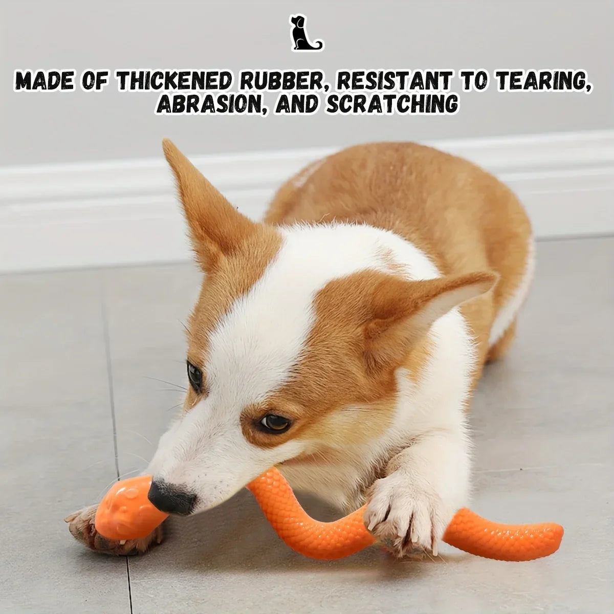 1Pcs Interactive Silicone Snake-Shaped Dog Puzzle Toy-Treat Dispensing & Mental Stimulation for All Breeds