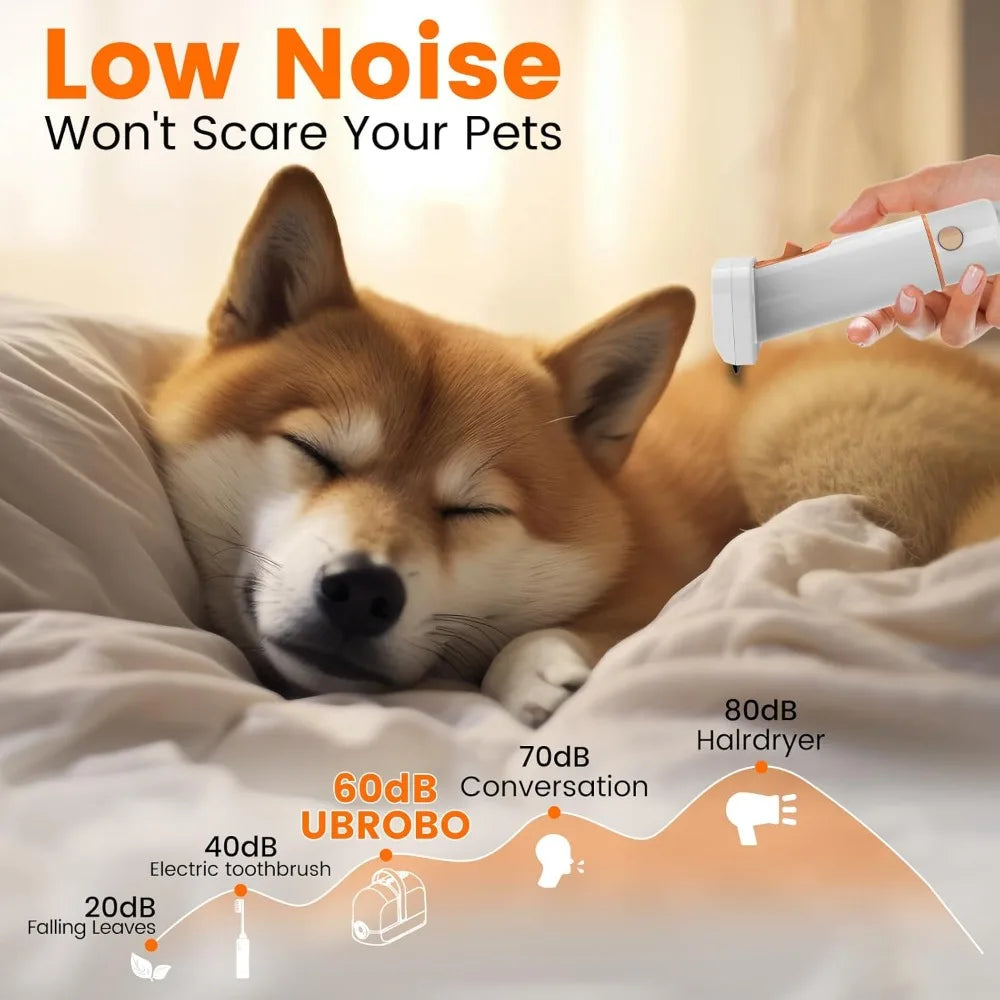 12,000Pa Pet Hair Grooming Vacuum for Dogs, Vacuum Brush for Shedding Grooming, Low Noise Home Cleaning Tool in 1, PG10