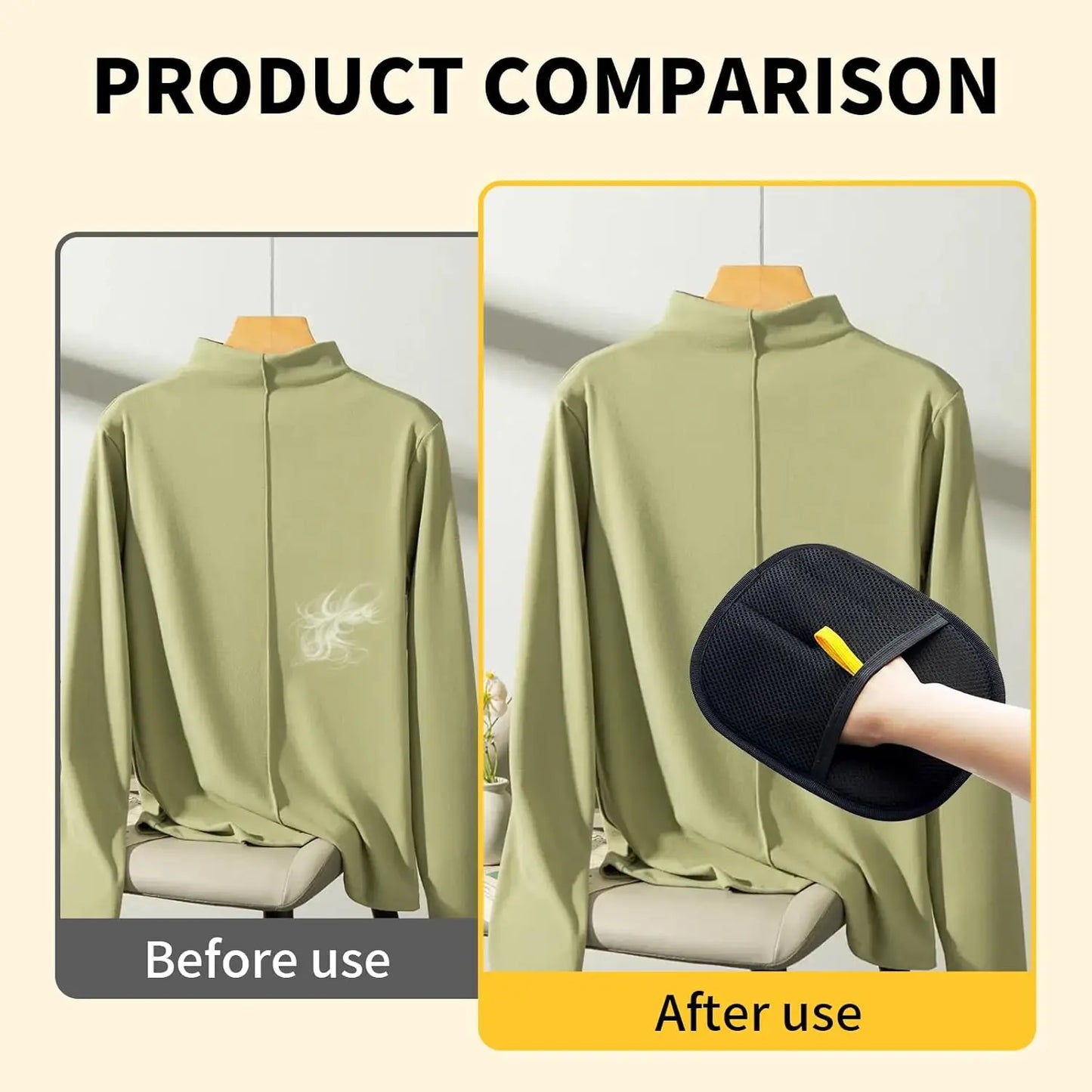 Pets Static Removal Gloves, Reusable Double Sided Cat Dog Electrostatic Hair Remover Grooming Glove Tool - 1 pcs