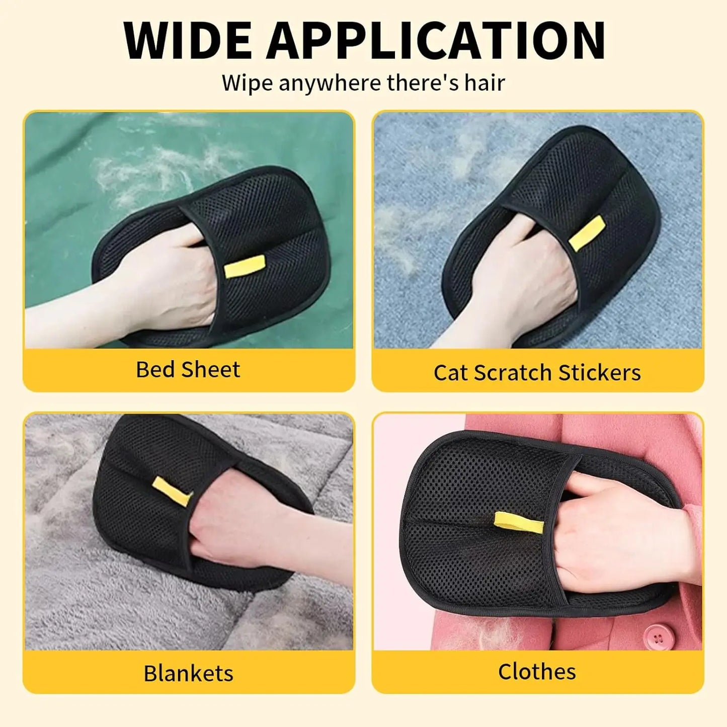 Pets Static Removal Gloves, Reusable Double Sided Cat Dog Electrostatic Hair Remover Grooming Glove Tool - 1 pcs