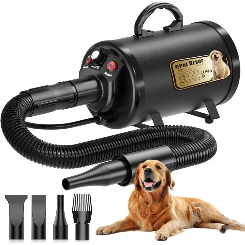 Tool Dog Dryer for Pet Grooming, High Velocity Air Forced Blow Dryer for Large Dogs,Noise Reduction Dryer Adjustable Speed Temp