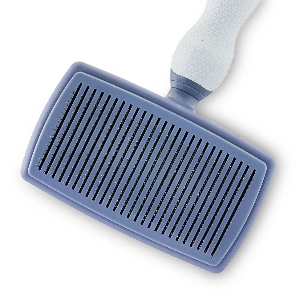 Self Cleaning Slicker Brush Dogs with Non-Slip Handle Flexible Bristles Durable Plastic Deep Coat Massage Grooming Tool