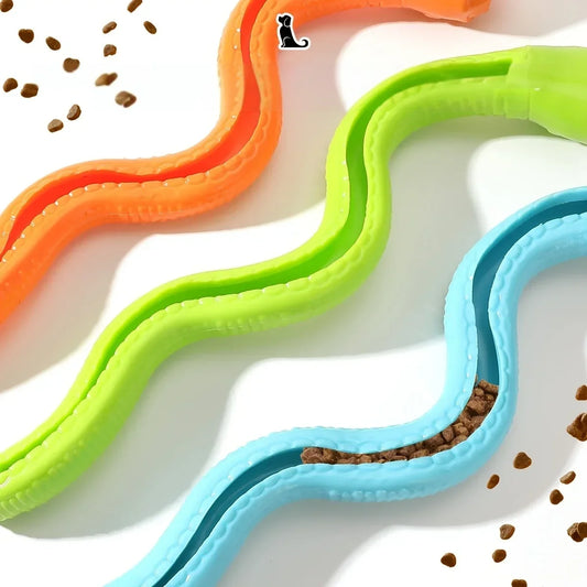 1Pcs Interactive Silicone Snake-Shaped Dog Puzzle Toy-Treat Dispensing & Mental Stimulation for All Breeds