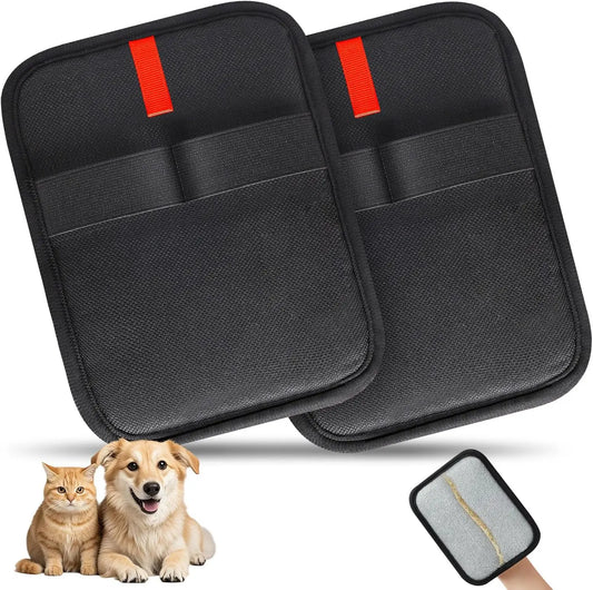 2 Pcs Static Pet Hair Removal Gloves, Reusable Electrostatic Pet Cat Dog Hair Remover Grooming Gloves Brush Tool for Couch, Furn