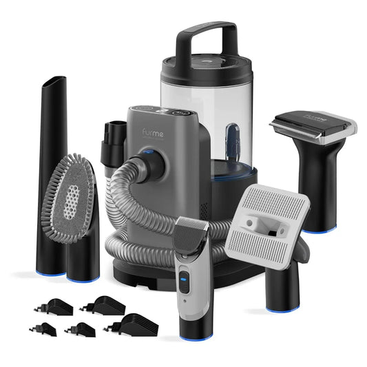 Professional Pet Grooming Vacuum Kit - Cat & Dog Grooming Kit for Easy Pet Care at Home, Quiet & Safe Dog Hair Remover Machine w