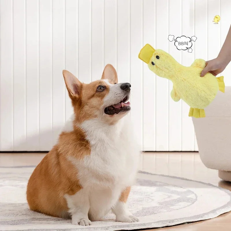 Dog Plush Sound Toy Yellow Duck Pet Interactive Training Stuffed Toys Cute No Fill Chewing Supplies For Cat