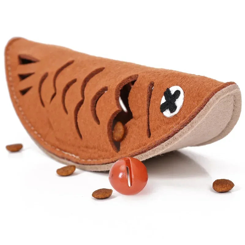 Funny Fish Shape Leaking Food Toy Bite-resistant Sniffing Puzzle Doll Tooth Cleaning Molar Toys For Dogs Cats